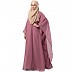 Double layered kaftan abaya with piping at border- Pink Double layered kaftan abaya with piping at border- Pink